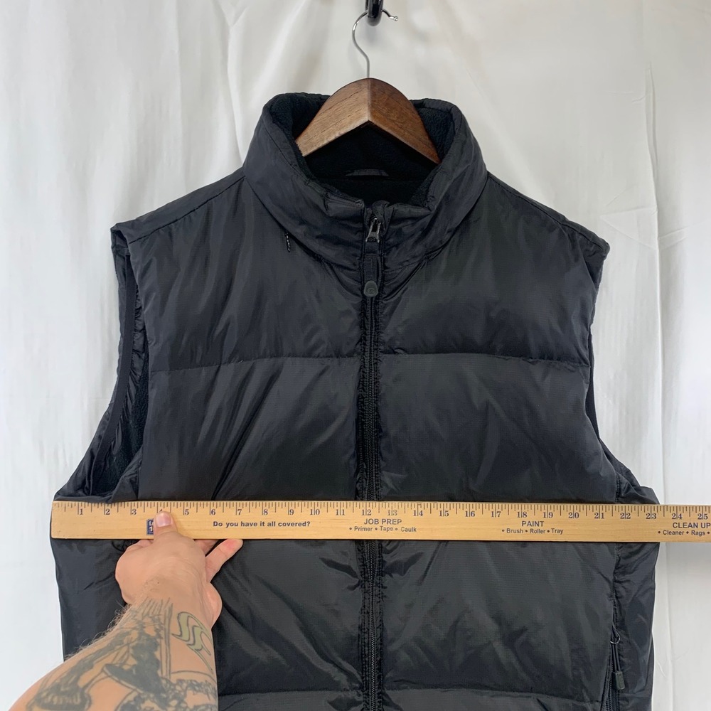 Gap Puffer Vest Men Medium Black Down Filled Fleece Lined Full Zip - Picture 8 of 10